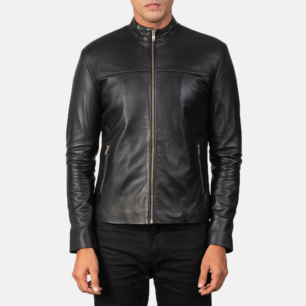 Buy Best Classic Looking Fashion Adornica Black Leather Biker Jacket