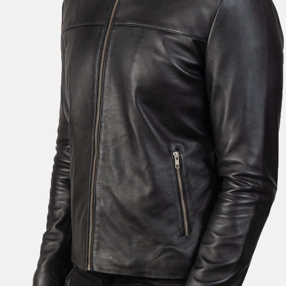 Buy Best Classic Looking Fashion Adornica Black Leather Biker Jacket