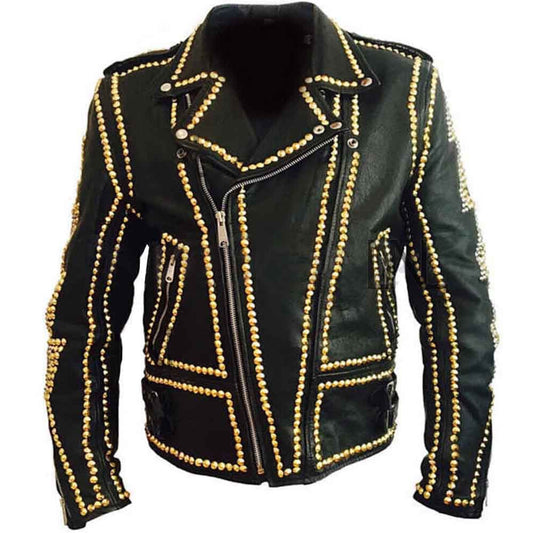 Studded Leather Jacket - Edgy Style Statement