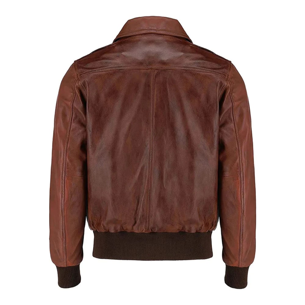 Men's Brown Flight Bomber Jacket - Classic Style