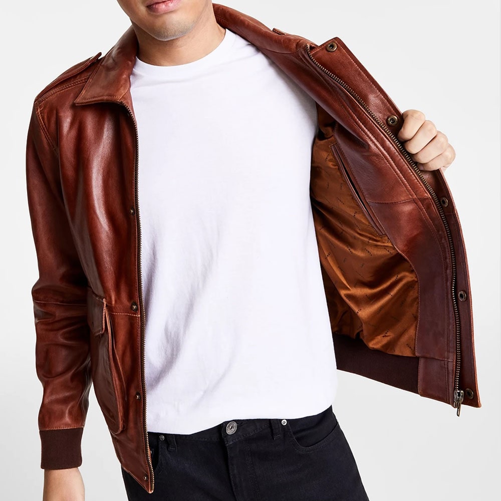 Men Aviator Leather Jacket