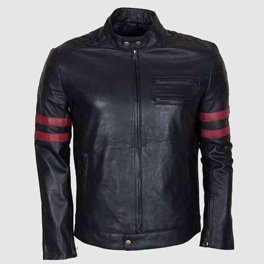 Black Leather Motorcycle Jacket 

