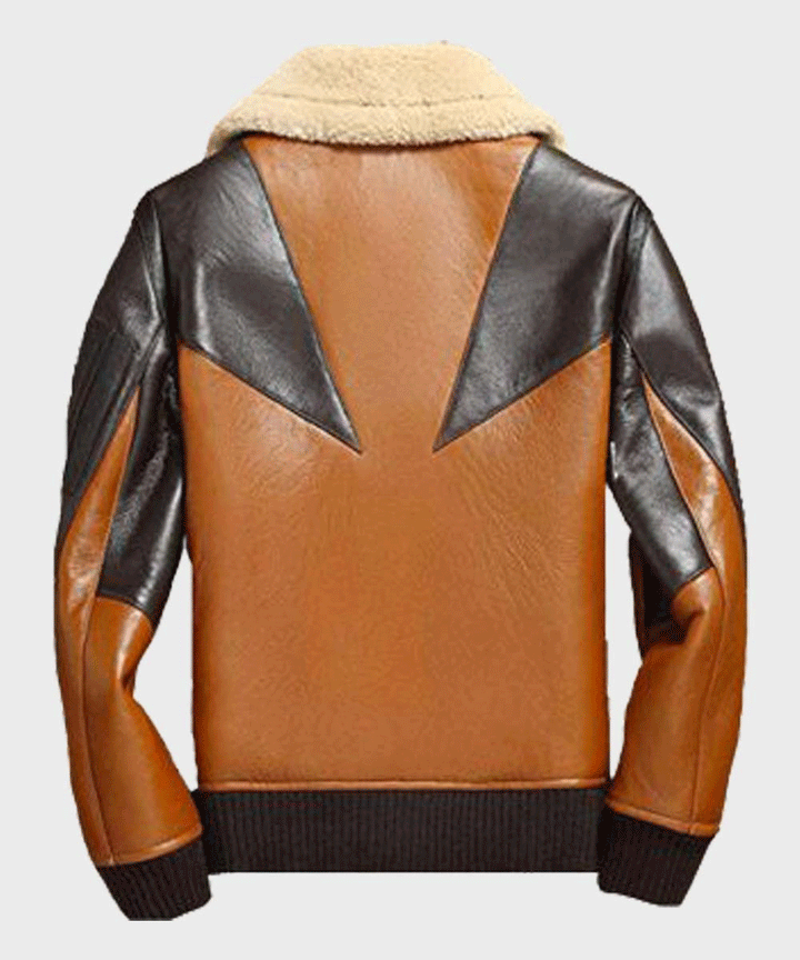 Mens Shearling Sheepskin Bomber Leather Jacket