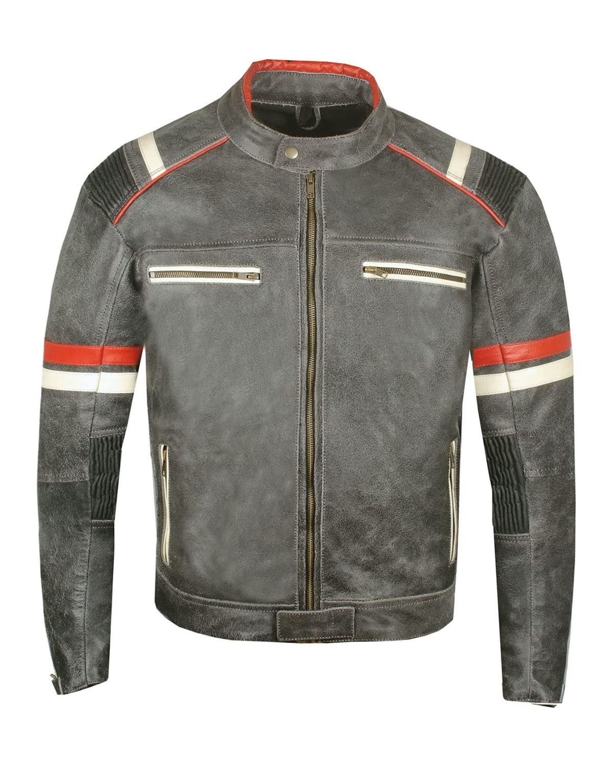 Cafe Racer Distressed Black Biker Leather Jacket