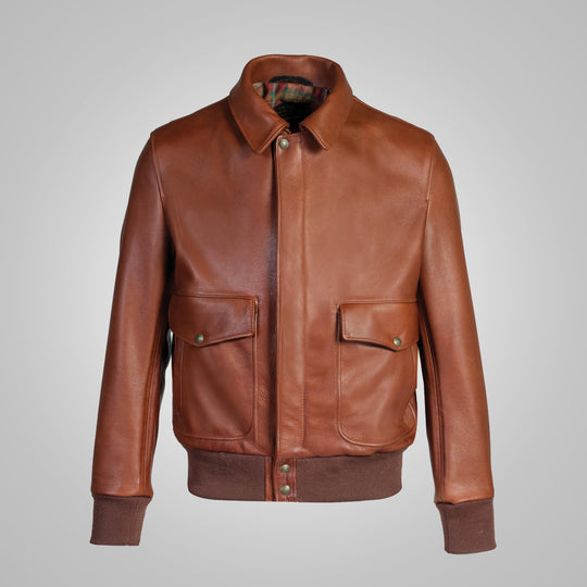 Buy Best Fashion Mens Brown RAF Flying Leather Bomber Jacket