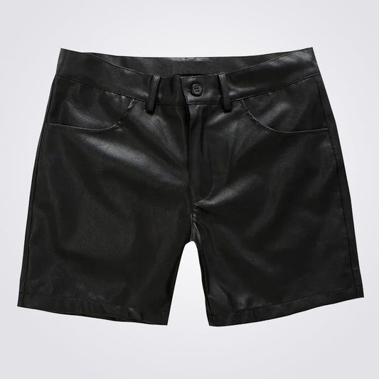 Mens New Black Leather Shorts for guys