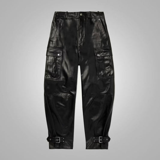 Buy Men New Real Black Fashion Leather Pants