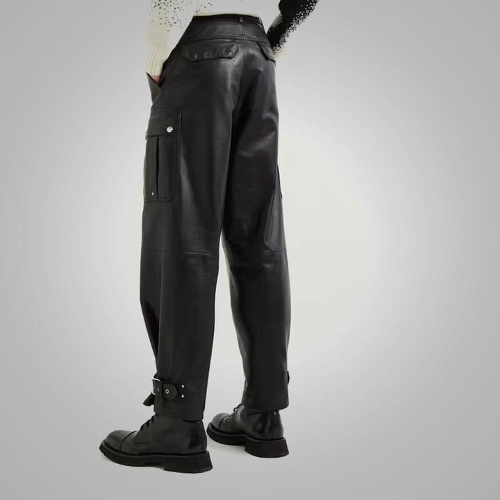 Buy Men New Real Black Fashion Leather Pants