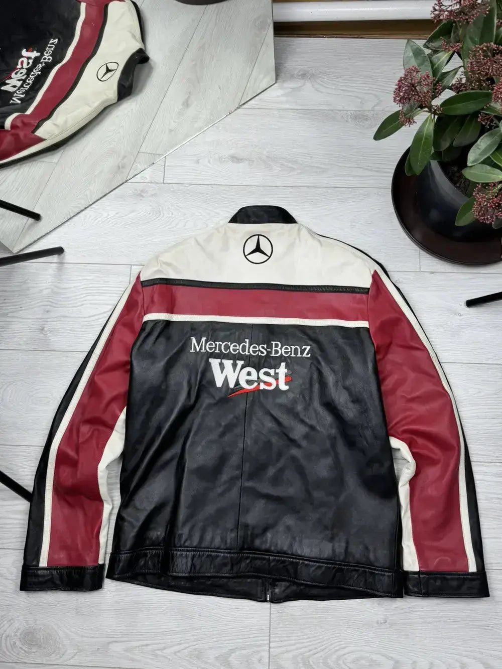 Mercedes Racing F1 Streetwear Rare Cowhide Leather Jacket