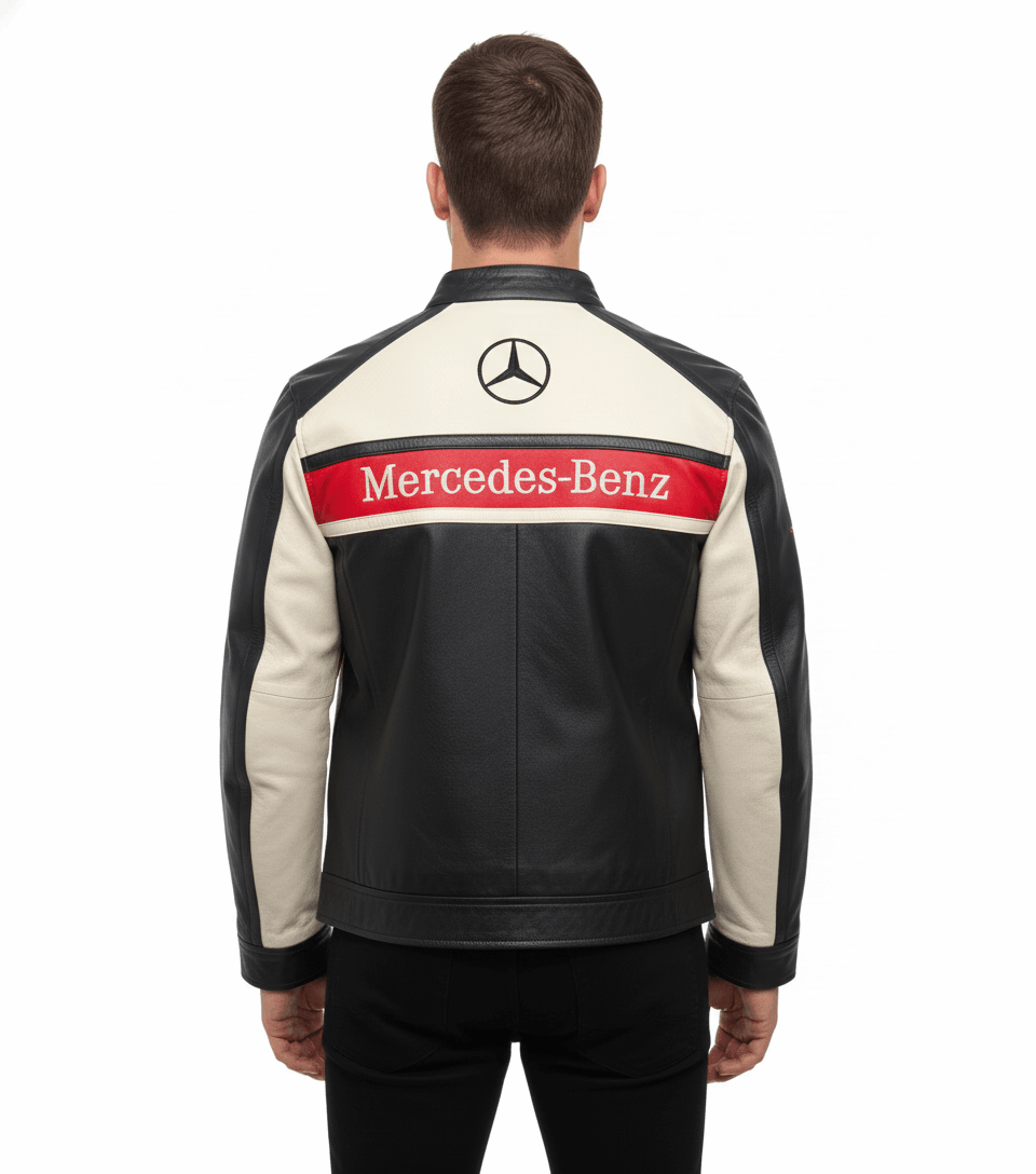 Mercedes Racing Team McLaren F1 Motor Sports Leather Jacket