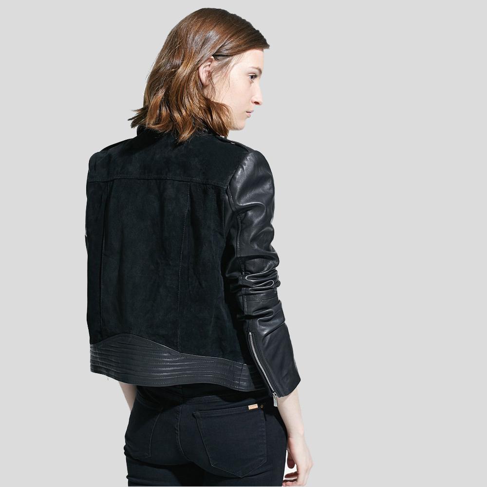 Mia Black Biker Leather Jacket Hot Sale New Trending 2024