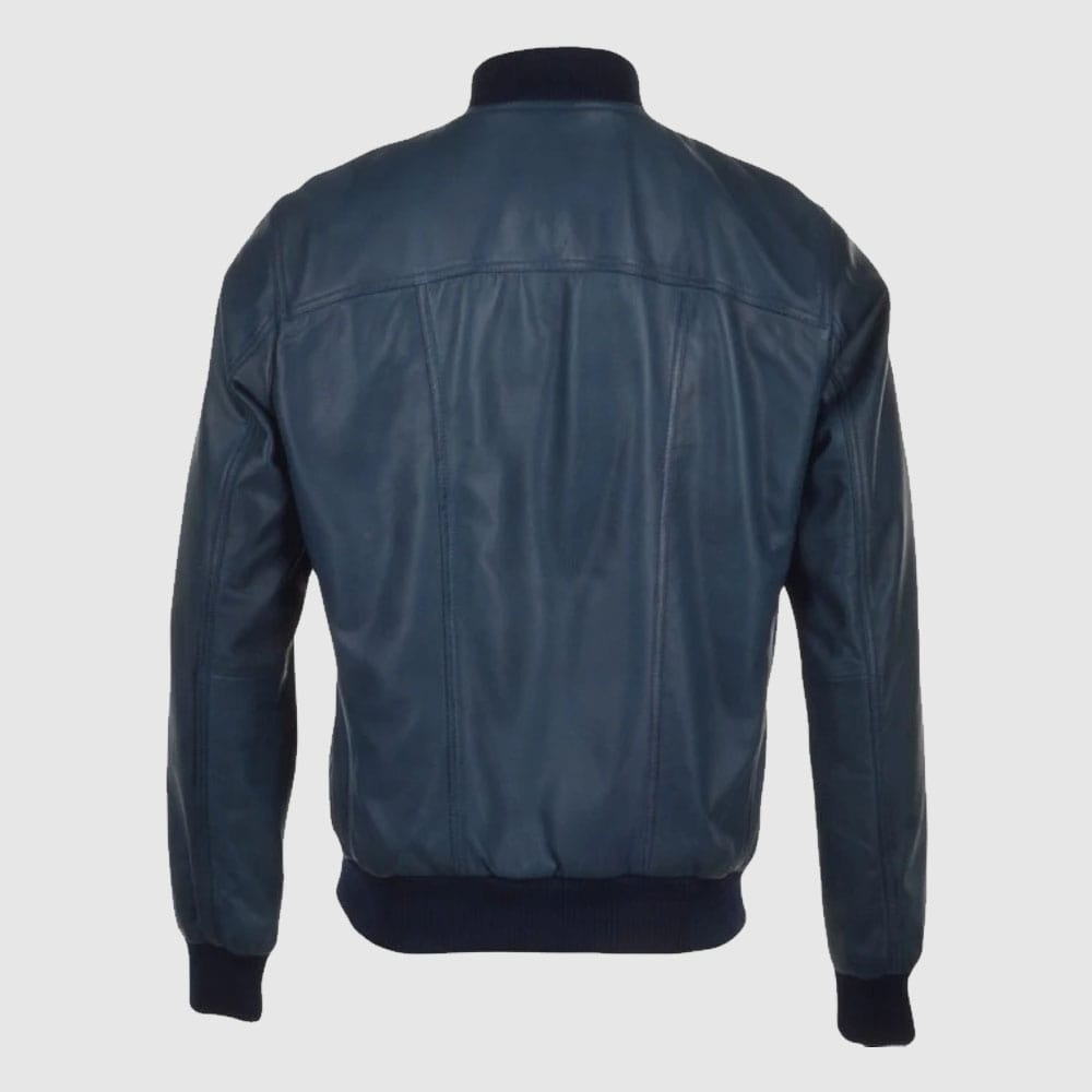  Navy Bomber Leather -Top Sale