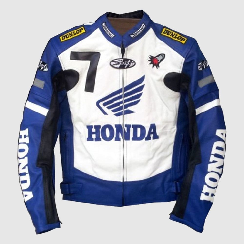 Honda Joe Rocket Blue Motorcycle Leather Jacket