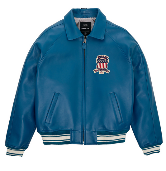 2024 Teal Leather Bomber Jacket for Sale