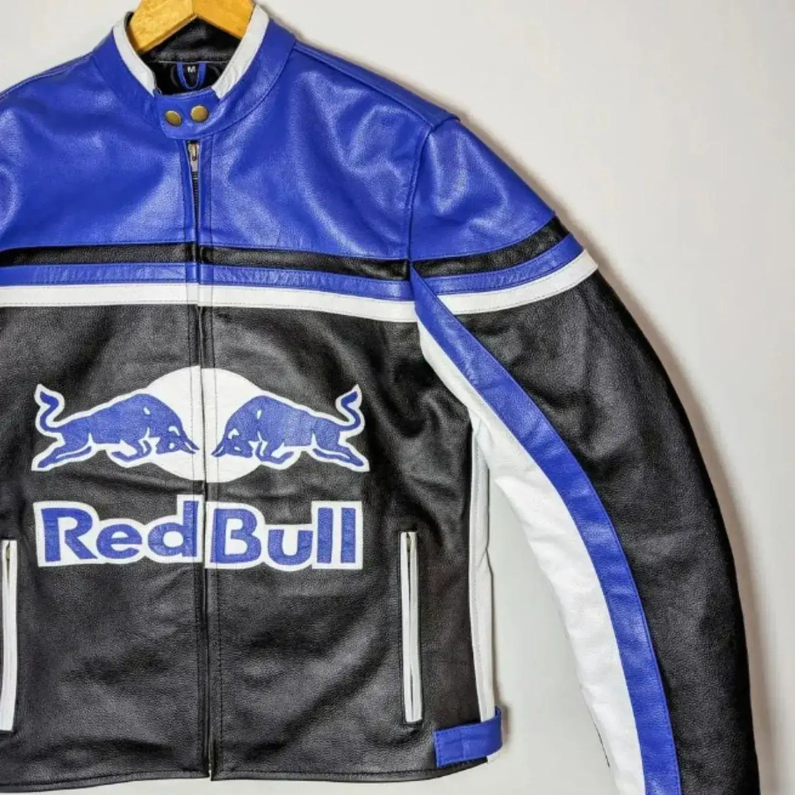 Red Bull Black & Blue Bull Racing Leather Motorcycle Jacket