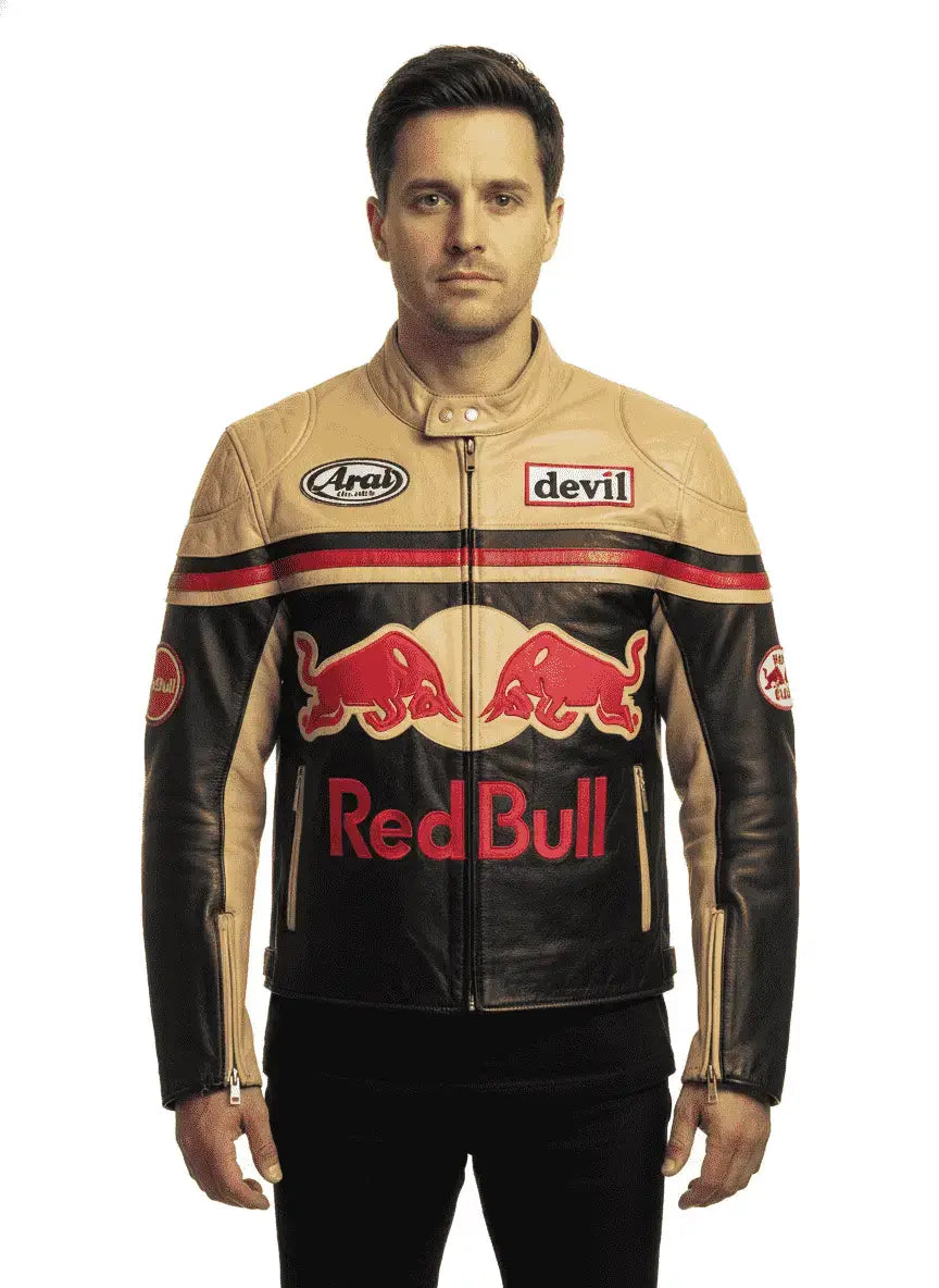 Red Bull F1 Leather Racing Jacket