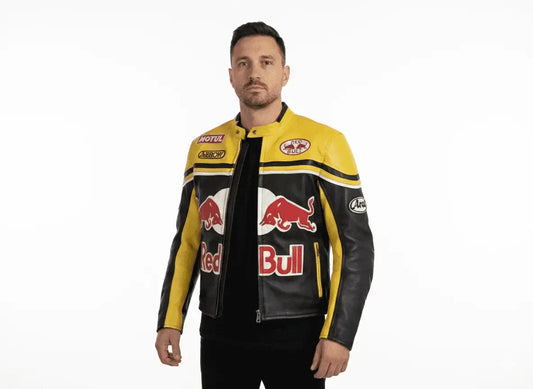 RedBull Racing Motorcycle Biker Leather Jacket