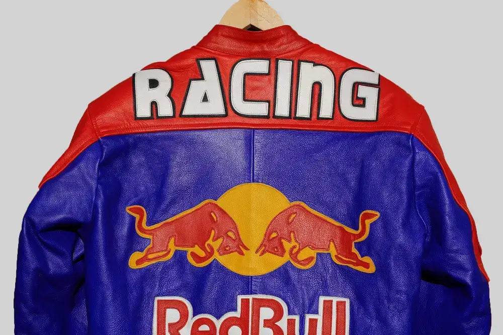 RedBull X Yamaha 90s Leather Biker Jacket – Classic Racing Style