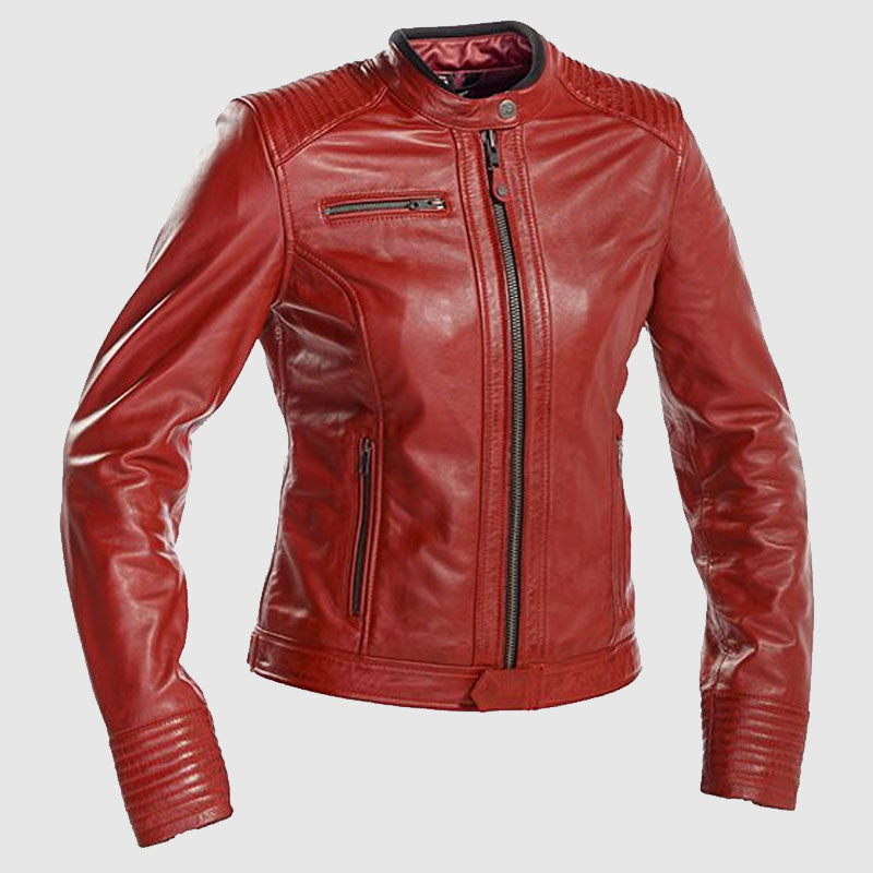 Leather Jacket Red Women