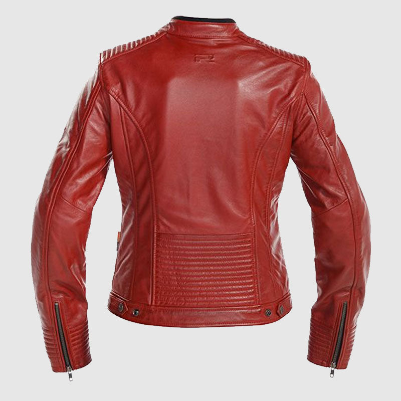 Leather Jacket Red Women