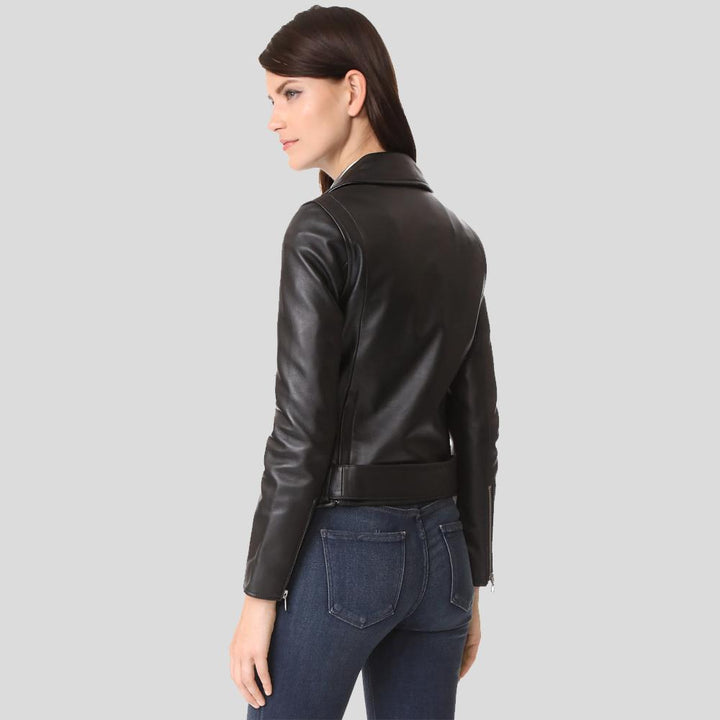 Buy Best Fashion Sandra Black Biker Leather Jacket