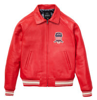 Shop Genuine Salvage Red Leather Bomber Jackets