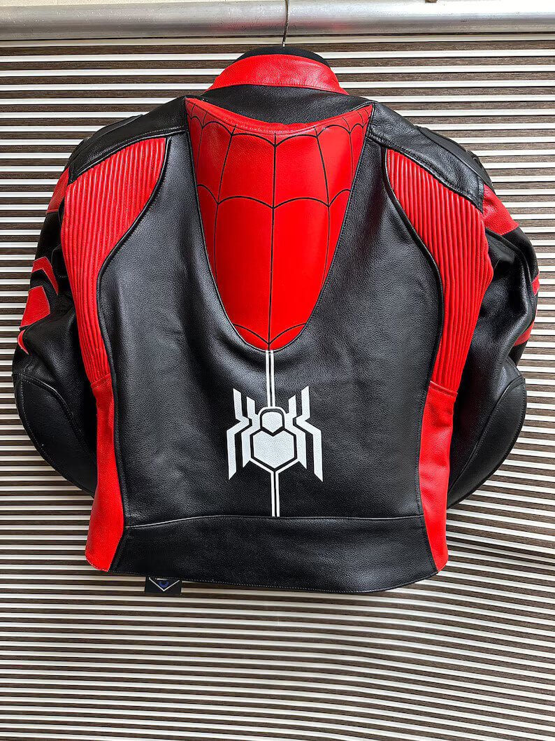 Spiderman Racing Motorbike Leather Jacket