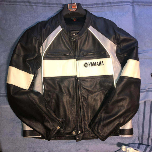 Unisex Motorcycle Yamaha Racing Cowhide Leather Jacket