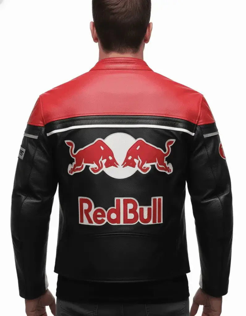 Vintage RedBull Leather Race Moto Jacket 90s USA – Retro Style