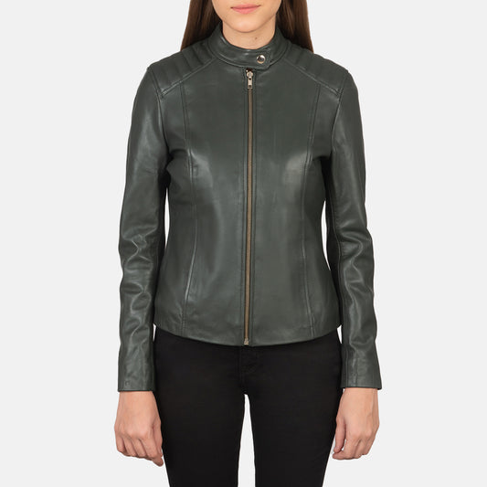 Buy Best Classic Looking Fashion Kelsee Distressed Black Leather Biker Jacket