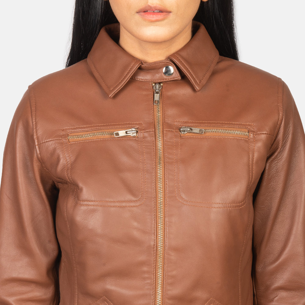 Buy Best Classic Looking Fashion Tomachi Brown Leather Jacket