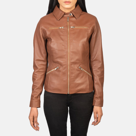 Buy Best Classic Looking Fashion Tomachi Brown Leather Jacket