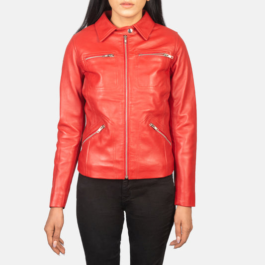 Buy Best Classic Looking Fashion Tomachi Red Leather Jacket