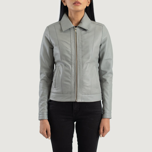 Buy Best Classic Looking Fashion Vixen Grey Classic Collar Leather Jacket