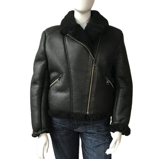 Women’s Sheepskin Leather Biker Jacket