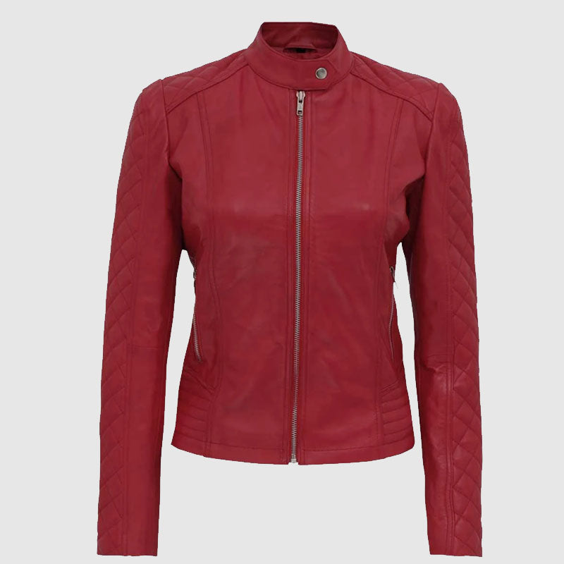 Red Leather Jacket Women