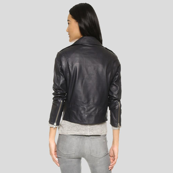 Buy Best Fashion Zora Black Biker Leather Jacket