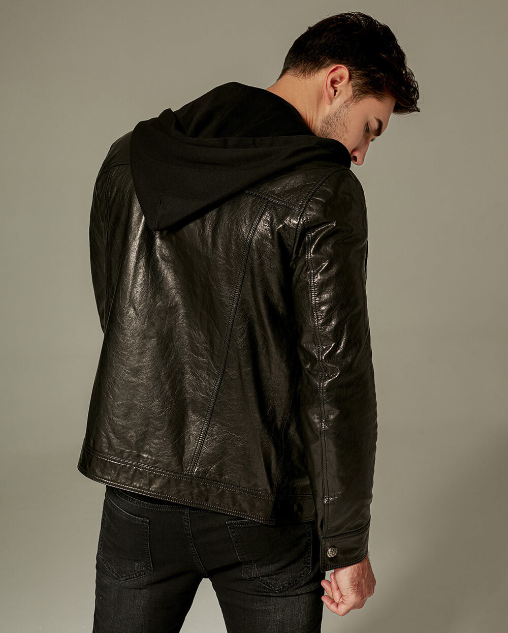  Black Hooded Vegetable Tanned Jacket