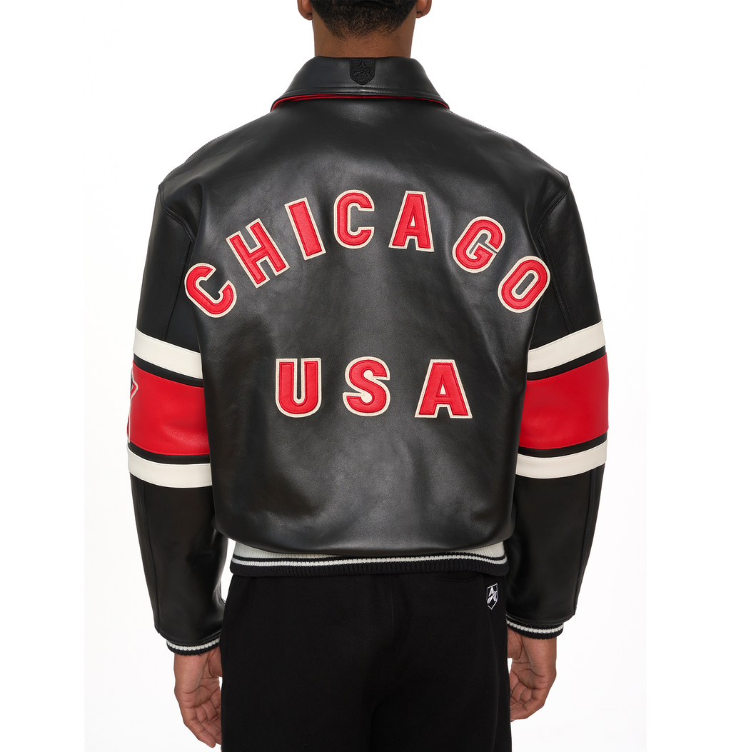 Chicago Black Bomber Jacket