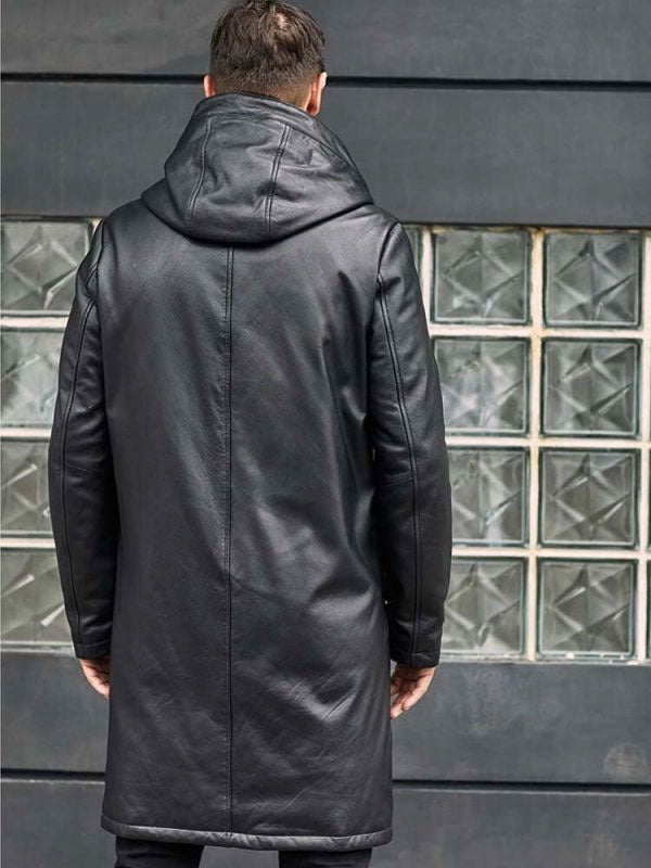 Overcoat Warm Down Jacket Black Leather Parkas Oversize Winter Outwear