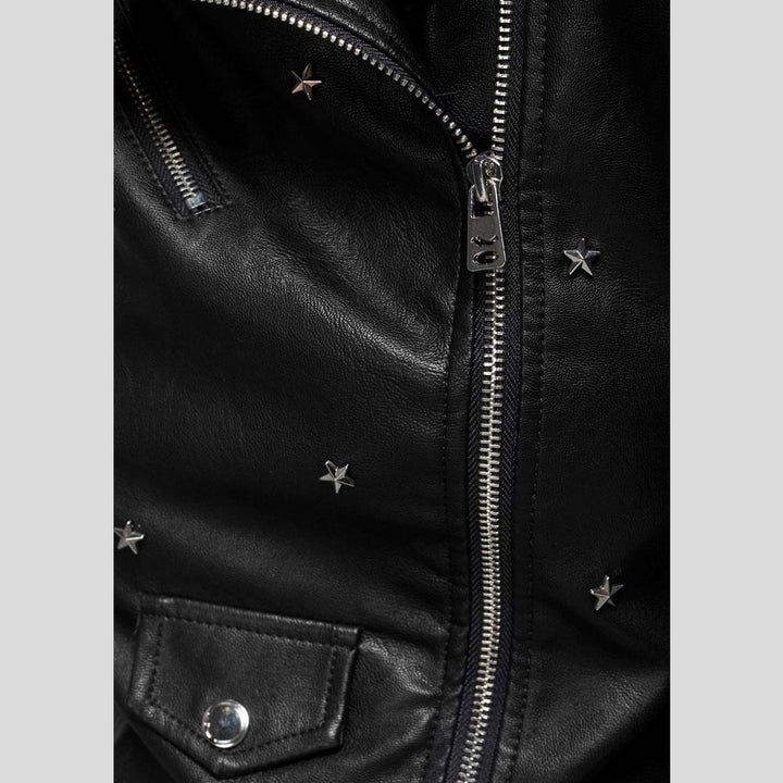 Buy Best Fashion Isla Black Studded Leather Jacket