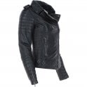 Women's Side Zip Black Leather Biker Jacket