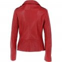 Buy Best Women's Side Zip Leather Red Biker Jacket